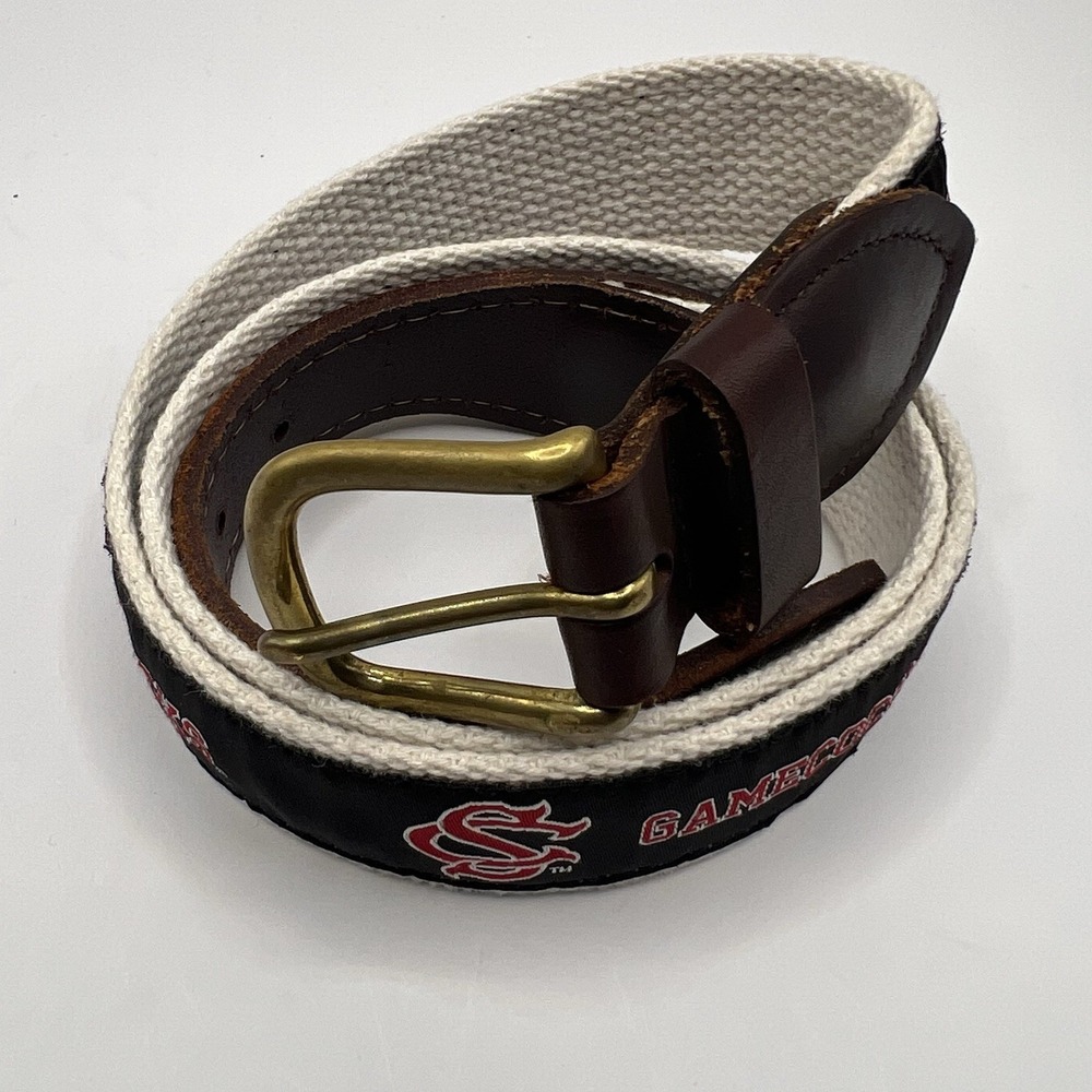 University South Carolina Gamecocks Jardine Collection Canvas Belt Sz 32 Brass